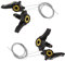 Générique Lot de 2 Paires de manettes de Vitesse 3 x 5/6/7 Vitesses pour VTT avec câbles AOD de 150 à 200 cm Noir