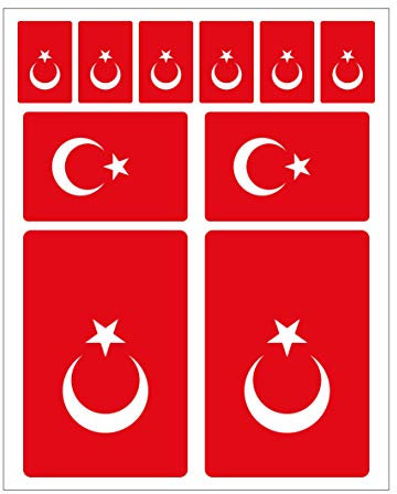 Generisch 10 Stück Flaggen Aufkleber Türkei Set | Sticker Türkiye Autoaufkleber