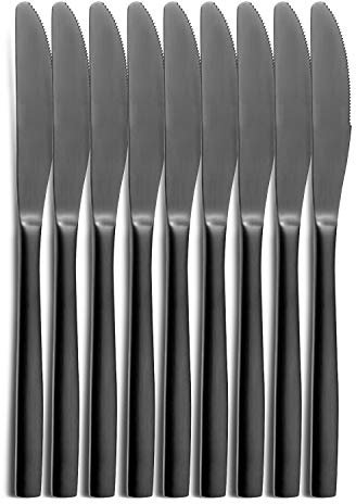 10er SET COMAS 6102 Tafelmesser BARCELONA SCHWARZ Edelstahl 18/10 / PVD-Beschichtung/Black-Finish