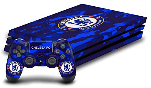 Head Case Designs Offizielle Zugelassen Chelsea Football Club Camouflage Gemischt Logo Vinyl Haut Gaming Aufkleber Abziehbild kompatibel mit Sony PlayStation 4 PS4 Pro Console & DualShock 4 Controller