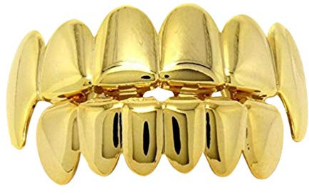 TOYANDONA Vergoldete Zähne Hip Hop Zähne Grill für Zähne Mund Hip Hop Mund Grills für Männer und Frauen