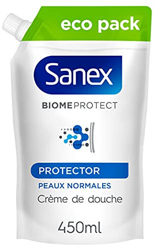 Sanex Biomeprotect Dermo Protector Gel Douche Prébiotique Respectueux du Microbiome Cutané Eco-Pack 450 ml, 1 Unité