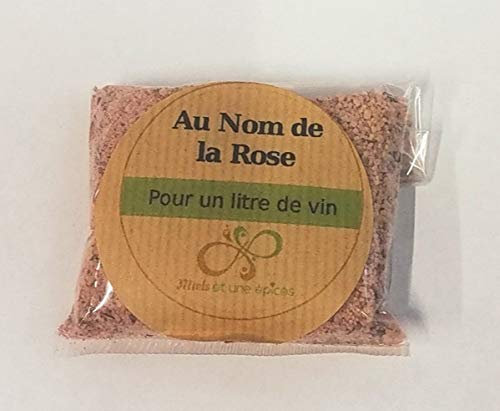 Au nom de la Rose - Miels et une épices - Pour 1L de vin - Pétales de rose - Mettre tout le sachet dans 1L de vin et faire mariner 24h - 50g