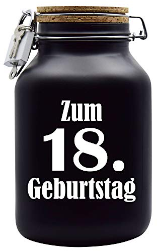 Spardose Zum 18. Geburtstag Geld Geschenk Idee Schwarz XXL