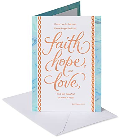 American Greetings Religious Sympathy Card (Faith, Hope, and Love)