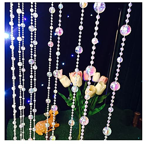 Crystal Beads Chains,Beaded Door Curtain 10M/lot AB Color Tranparent Beads Acrylic Wedding Party Decors Decoratio Diamond Crystal Garland Hanging Lights Curtain ( Color : XC0010 , Size : AB color )