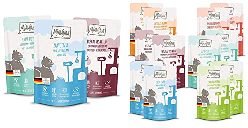 MjAMjAM Mixpaket II, 12 x 125 g, 1er Pack (1 x 1.5 kilograms) & Mixpaket III 2*Wild & Kaninchen, 2*Pute, 2*Ente & Geflügel, 2*Herzen, 2*Huhn, 2*Rind 12 x 125 g, 1er Pack (1 x 1.5 kilograms)