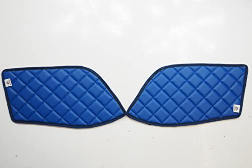 KRAM-TRUCK Seitenteile gesteppt für Türen 2 Stück, Kompatibel mit Man TGX 2021, Blau, Klettbefestigung, Kunstleder auf Schwamm 1 cm, Hygienezertifikat