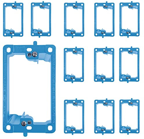 BestMounts - 12 Pack Low Voltage Mounting Brackets 1 Gang for Drywall Outlet Cable Pass Through Wall Plates - Cable Wall Plate Bracket for Old Work, Telephone Wires, Network Cable, HDMI, Speaker Wire