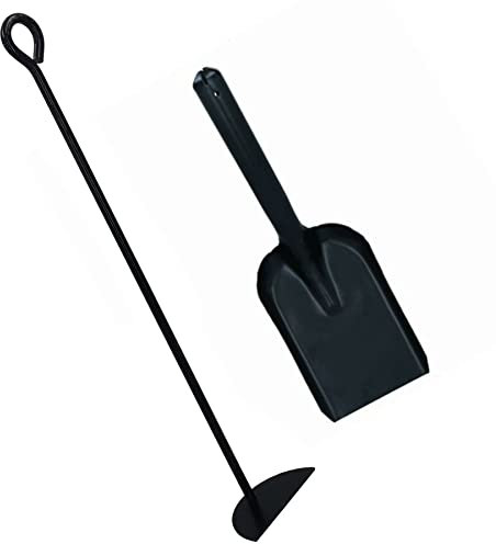 AB Tools D Ash Rake Scraper & Shovel For Flues Wood Burner Fire Coal Steel Metal Black