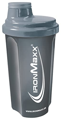 IronMaxx Coctelera de proteínas - antracita mate 700 ml | Coctelera de proteínas con tapón de rosca, colador y escala de medición, a prueba de fugas, apto para lavavajillas, sin plastificantes BPA ni