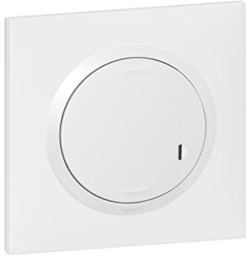 Legrand Interruptor regulador con cable conectado, sin neutro, Dooxie con Netatmo de 5 a 125 W LED, compatible con cualquier carga, completo (fijación, soporte, tapacubos y placa) – blanco – 199232