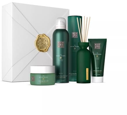 RITUALS Gift Set from The Ritual of Jing - Foaming Shower Gel, Body Cream, Mini Fragrance Stick & Body Scrub - with Sacred Lotus & Jujube - Medium