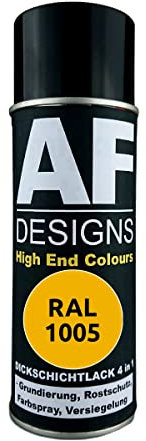 Alex Flittner Designs Rust Protection Paint 4-in-1 RAL 1005 Honey Yellow Metal Protective Paint Spray Rust Protection Paint Spray Can