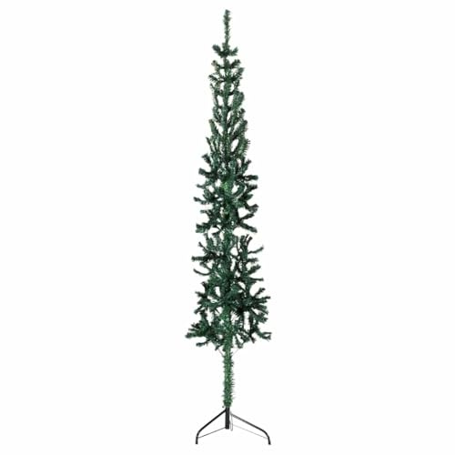 vidaXL Slim Artificial Half Christmas Tree with Stand Green 180 cm