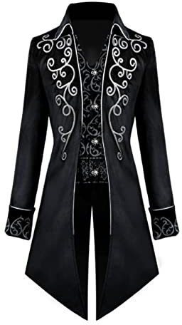 TSIRNK Costume Steampunk pour homme, costume d'Halloween pour homme, manteau vintage steampunk pour homme