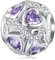NINGAN 925 Sterling Silber Lila Edelstein Infinite Love Hollow Beads Geeignet für Damenarmbänder und Geschenke für Frauen und Liebhaber