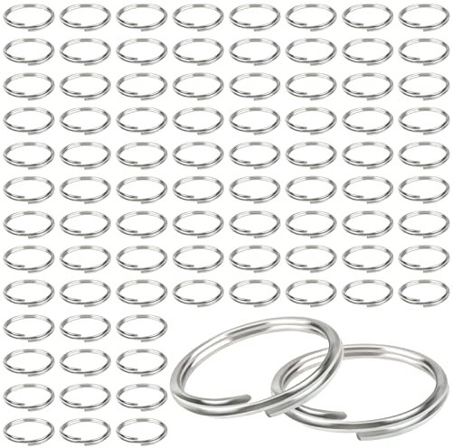 TOAOB 150pcs Anneau Double Jonction en Metal Anneau Ouvert Split Jump Ring Connecteur Chaine Links 14mm Argent pour Port Clés Collier Bracelet Boucles d'Oreilles Artisanat Fabrication de Bijoux