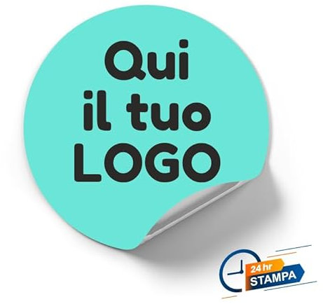 100 Adesivi personalizzati, etichette adesive personalizzate, stampa il tuo logo, la tua immagine, crea i tuoi sticker personalizzati, Etichette Rotonde Diametro 4,5 cm