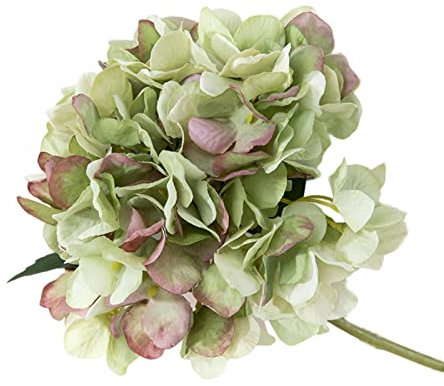 Yokawe Fiori di ortensie Artificiali Fiori di Stoffa di ortensie finte per centrotavola di Nozze Mazzi di Fiori Decorazioni Floreali Fai-da-Te Decorazione Domestica con steli Verde