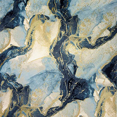 Abstract Marble Teal Wallpaper - Metallic Gold Effect Modern Contemporary Textured Feature Wall Glamorous