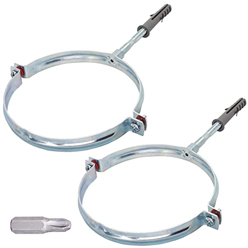 SKIR'CO (2 piezas) Soportes de tubería para tubos de 150 mm, soportes de tubería para montaje en pared y techo, abrazaderas de tubería
