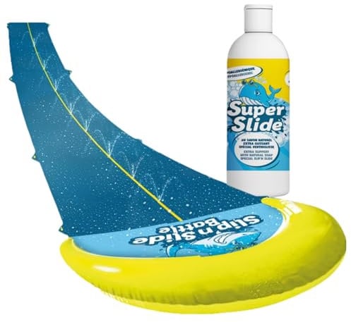Original Cup - Pack Ventriglisse Géant XXL | 1 Tapis de Glisse Double Piste 10 Mètres + 1 Litre Savon Extra-Glissant 100% Naturel | Qualité Premium | Slip'n Slide Jeux d'eau 100% Fun