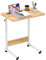 PIPIPOXER 60x40cm Escritorio con Ruedas, Mesa de Escritorio con Ranura para Pad & Portavasos, Escritorio Móvil Regulable en Altura 69-90cm, Mesa Ordenador para Ordenador para Sofá, Madera