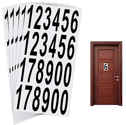 5 Sheets Mailbox Numbers Stickers,Black Vinyl Alphabet Number Decals Sticky,Waterproof Self Adhesive Vinyl Numbers Stickers Decals for Home Business Apartment Address Window Door Car Truck