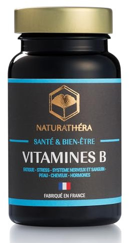 Naturathéra VITAMINES B (B1, B2, B3, B5, B6, B8, B9, B12) Complément Alimentaire Fatigue, Immunité, Bien-Être, Stress Oxydatif - 30 Gélules - Fabriqué en France - Vegan - Sans Additifs Allergènes OGM