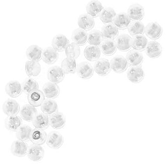Lurrose 50 Pcs Cerraduras Seguras Para Los Oídos Atornillar Pendientes Respaldos De Aretes De Goma Asegurar La Espalda Del Pendiente Aretes De Tuerca Aretes De Plata La Parte De Atrás