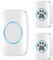 DONGKER Campanello per Cani,Campane per Cane Autoalimentato Impermeabile con Portata di 980 Piedi / 300 m 60 Rintocchi Volume a 5 Livelli per Campanello di Ingresso Plug-in