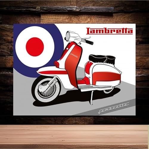 Lambretta Scooter Metal Wall Sign vintage man cave shed Quadrophenia