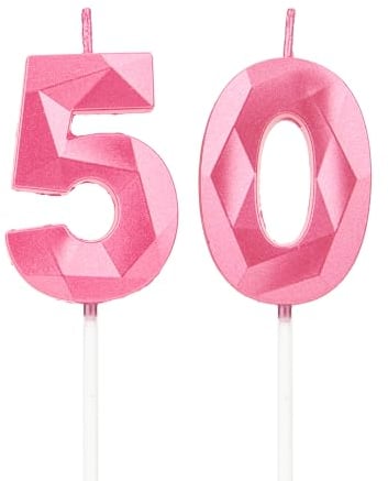 Geburtstagskerzen Zahlen 50,3D Rosa Kerzen Geburtstag für Kuchen geburtstagsdeko, Geburtstag Kerzen Zahlen, Geburtstagskerzen Kinder für Partys, Hochzeiten, Firmenfeiern, Jubiläen
