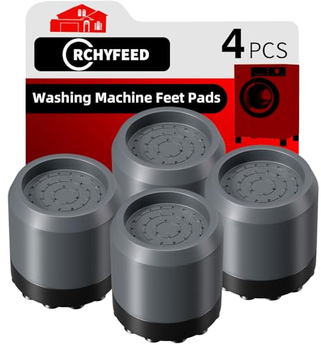 RCHYFEED 4 Pcs Washing Machine Feet Pads,Slip Noise Cancelling Anti Vibration Mat,Washing Machine Stabilizer for Washing Machines and Dryers (Gray)