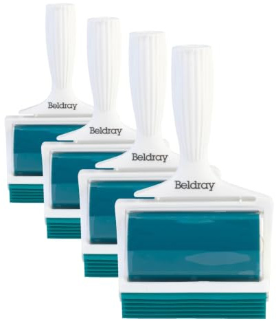 Beldray LA072597EU Handheld Lint Roller – TPR Gel Pet Hair Remover With Squeegee, Sticky Washable & Reusable Fur Removal, Removes Fluff, Fuzz, Dog & Cat Hair From Clothes/Upholstery/Cars, Pet Plus+