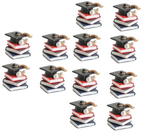 ifundom 12pcs School Leavers Cake Toppers Creative Book Cap Cake Ornaments Graduation Decorations for Women