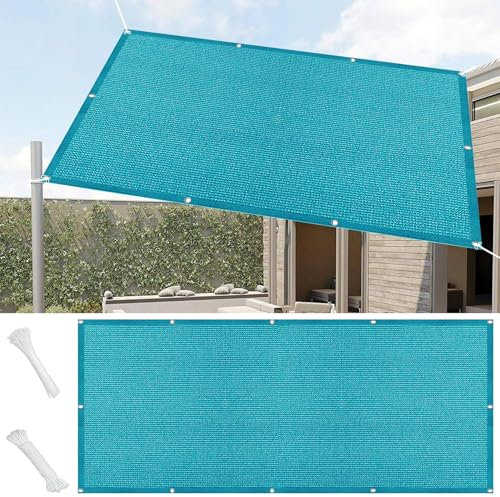 Voile Ombrage 3 x 5 m Respirant Jardin Parasol Extérieur, Jardin, Terrasse, Balcon UV Protection 98% Résistant Aux Déchirures, Bleu Ciel
