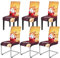 Yugarlibi Weihnachten Stretch Stuhlhussen 4er/6er Set Stuhlbezug Schwingstuhl Universal Elastische Esszimmerstühle Bezug Xmas Waschbare Stühle Schutz für Esszimmer Hotel Party (6 Stück, Rot Gold)