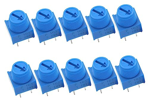 NULYLU 10 Stück Hochpräzisions Trimmpotentiometer mit Knopf Steckbar Verschleißfest für Leiterplatten und Geräteinnenraum Potentiometer
