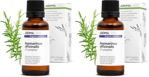 BIO - Rosemary Camphor Essential Oil - 30mL - 100% Pure, Natural, Chemotyped and AB Certified - AROMA LABS (French Brand) (Pack of 2)
