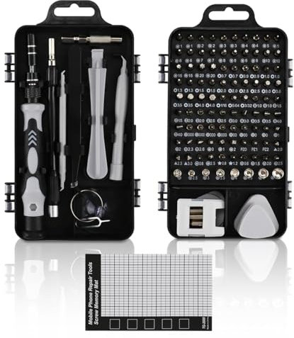 122 in 1 Set Cacciaviti Precisione Professionali, Kit Riparazione Smartphone, Cacciaviti Orologiaio, Set Cacciaviti Piccoli, per Telefoni Cellulari, Computer, Console di Gioco e Occhiali
