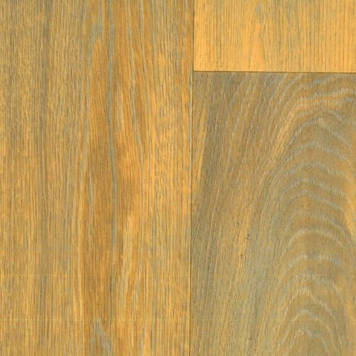 Brown Modern Wood Effect Anti-Slip Vinyl Flooring For Kitchen, Bathroom, & Living Room, 2.0mm Thick Cushion Backed Vinyl Sheet, 5 Years Warranty-7m(23') X 4m(13'1)-28m²