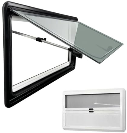 Wohnmobil- und Wohnwagenfenster mit Sonnenschutz – Camper Fenster Ausstellfenster für Camping, mit integriertem Rollo und Fliegengitter, geeignet für Fahrzeuge mit einer Wandstärke von 25-55 mm(700x60