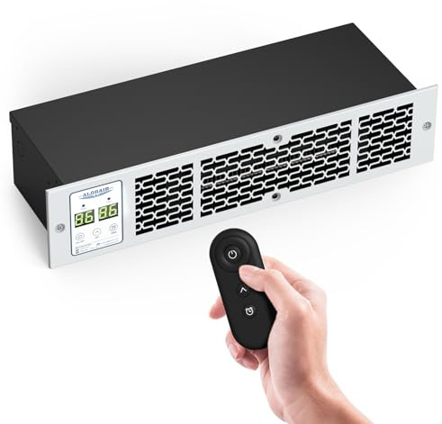 ALORAIR WarmHub 15 Electric Kickspace Heater with Thermostat and Timer, Toe Kick Heater with Remote & Control Panel, Under Cabinet Wallheater for Bathroom, Vanity, Kitchen, White