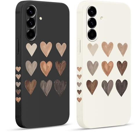 Pnakqil 2 stück Handyhülle für Samsung Galaxy A56 6,7, Hülle Liebe Herz Motiv Muster Design süß Ästhetik Schön Mädchen Kameraschutz Stoßfeste Case Silikon Schutzhülle Tasche