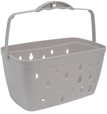 JVL Plastic Hanging Peg Basket, Grey