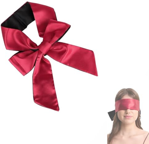 HOTSO Blindfold red satin for halloween carnival festival party | Role Play Toys Red Eyecovers Masquerade Mask Horse for Valentines Roleplay party