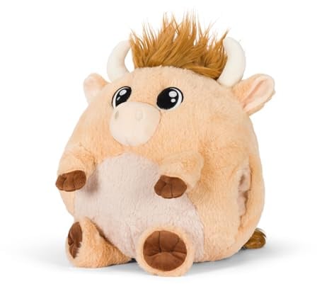 COZY NOXXIEZ Plush Animal Handwarmer Cushion � Soft Warm Pillow with Dual Hand Openings | Cute Cozy Plush Toy Cushion for Winter, Office, Bed & Sofa for Kids & Adults (Highland Cow)
