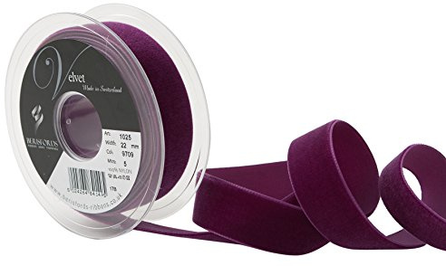 Berisfords Velvet Ribbon Fuchsia 30mm - Nylon Craft Ribbon for Sewing, Gift Wrapping and Hair Accessories